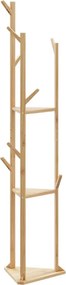 vidaXL kabátállvány kampókkal és polcokkal bambusz 39x33x166cm bambusz