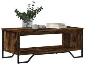 Füstös tölgy színű szerelt fa dohányzóasztal 100 x 51 x 40 cm