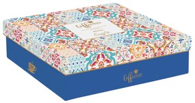 Porcelán 6 személyes mediterrán eszpresszó kávés csésze szett Siracusa