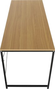 Íróasztal tölgy/fekete, 150x60 cm, MELLORA