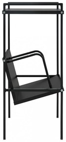 2-szintes fekete szerelt fa könyvespolc 52 x 28 x 59 cm