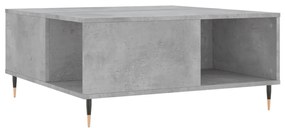 Betonszürke szerelt fa dohányzóasztal 80x80x36,5 cm