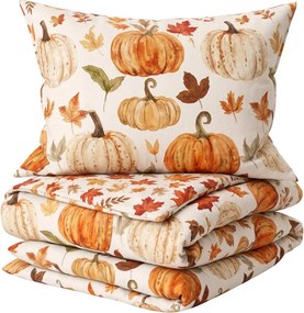 Flanel ágyneműhuzat LEAVES & PUMPKINS színes Ágyneműhuzat mérete: 70 x 90 cm | 140 x 220 cm