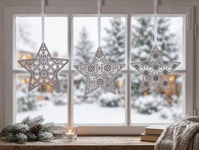 Karácsonyi függő csillag GLITTER STAR 22 cm, fehér