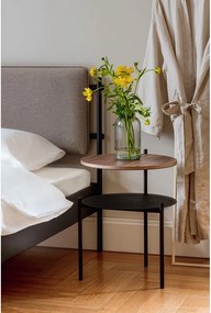 Fekete acél kárpitozott franciaágy ágyráccsal 180x200 cm Eton Basic – noo.ma