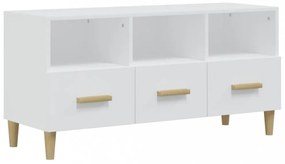 fehér magasfényű szerelt fa TV-szekrény 102x36x50 cm