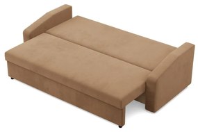 Zeus kanapéágy, szövet anyag, hab töltet, döntött kartámasz, barna