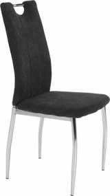 Étkezőszék, szürkésbarna szövet/króm, OLIVA NEW