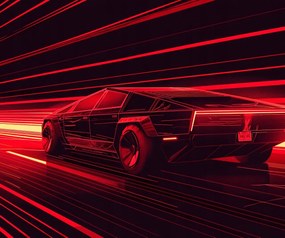 Poszter 60x50cm Sebesség a piros neonban