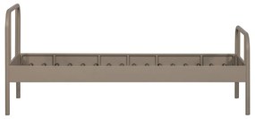 Bézs fém egyszemélyes ágy ágyráccsal 90x200 cm Mata – WOOOD