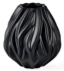 Flame fekete porcelán váza, magasság 15 cm - Morsø
