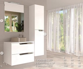 Piramida PERLA 60 G fürdőszobai tükör LED világítással - érintőkapcsolóval - 60 x 80 x 4 cm