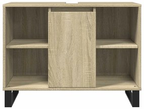 Sonoma tölgy színű szerelt fa mosdószekrény 80 x 33 x 60 cm