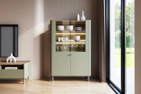 Elivo vitrin 100 cm fém lábakon - eukaliptusz / baltic dune tölgy