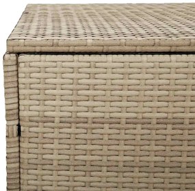 bézs polyrattan kerti tárolóláda 220x50x58 cm