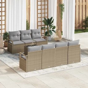 Kerti Kanapé Szett 8 pcs Barna és szürke 55 x 55 x 37 cm