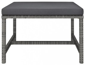 8 részes szürke polyrattan kerti bútorszett párnákkal