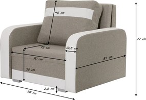 KONRAD fotelágy Sötétkék/fekete