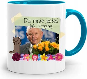 Kék Vicces Bögre Jaroslaw Kaczynski fényképes nyomattal