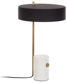 Fehér-fekete asztali lámpa fém búrával (magasság 53 cm) Phant – Kave Home