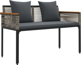 vidaXL Kerti pad Szürke és sötétszürke 117 x 54 x 74.5 cm polirattan