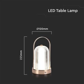 LED Dimmelhető asztali lámpa LED/1W/5V 3000-6000K 1800 mAh réz