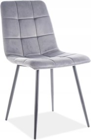 Mila Velvet kárpitozott szék, szürke/fekete Sig