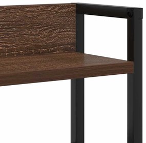 Fejtámla LED -es lámpákkal polcokkal barna tölgy 100 cm Faanyag