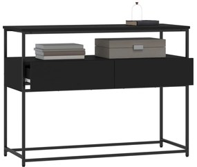 fekete szerelt fa tálalóasztal 100x40x75 cm