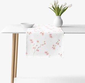 Goldea pamut asztali futó - cseresznyevirágok 35x140 cm