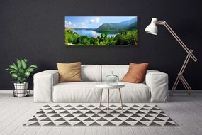 Vászonkép falra Forest Lake hegyek táj 100x50 cm