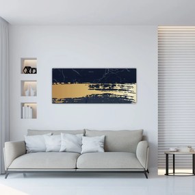 Kép - Kék és arany absztrakció N⁰2 (120x50 cm)