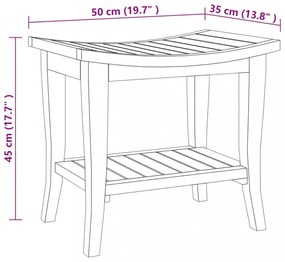 tömör tíkfa fürdőszobai kisasztal 50 x 35 x 45 cm