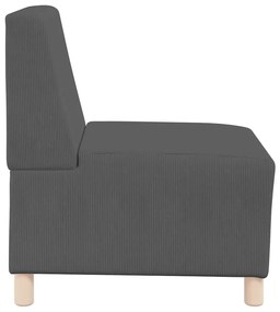 sötétszürke kordbársony szövet kanapéfotel 55 cm