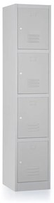 Fém szekrény - 4 doboz, 38 x 45 x 185 cm, hengerzár, szürke - ral 7035
