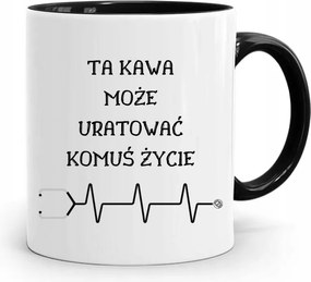 Fekete Bögre Orvosnak Kávé Életet Ment fényképes nyomtatással