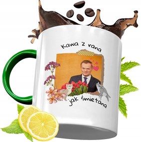 Donald Tusk Zöld Bögre Ajándék Nyomtatott Fotóval