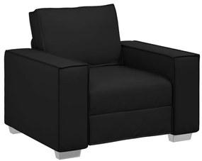 Fekete Műbőr Fotel - 59 cm