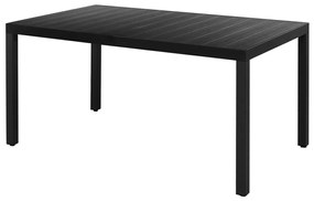 7 részes fekete PVC rattan kerti étkezőgarnitúra