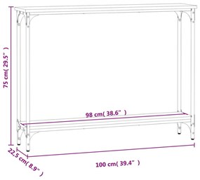 fekete szerelt fa tálalóasztal 100 x 22,5 x 75 cm