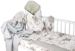 Baby Nellys 6-ti műhely előnyei. készlet ajándék babának, 120x90 Elefánt szivárvány, fehér/olíva 120x90
