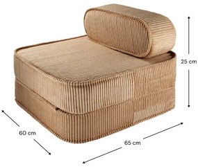 Barna kordbársony gyerek fotel Flip – Wigiwama