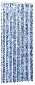 kék, fehér és ezüstszínű zsenília rovarfüggöny 100 x 220 cm