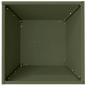 Fém Virágcserép Olívazöld Fém 40 x 40 x 15 cm Dekoratív Betétek