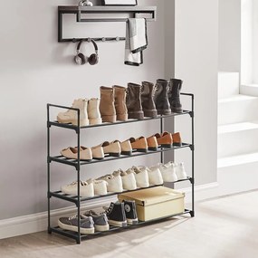 4 szintes fém cipőtartó 92x30x72cm