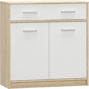 komód 2D1S, fehér/tölgy sonoma, TEYO