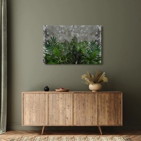 Kép - Betonfal növényekkel (90x60 cm)