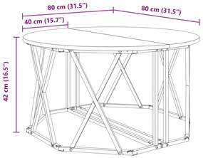 Kávézóasztal Kézműves Tölgy 31.5x31.5x16.5 inch Mérsékelt Fa