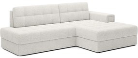 Krémszínű buklé kinyitható sarokkanapé (jobb oldali-heverő résszel) Blezalt – ELTAP