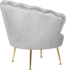 Fotel lábtartóval, szürke színben, velúr kárpittal GRAND